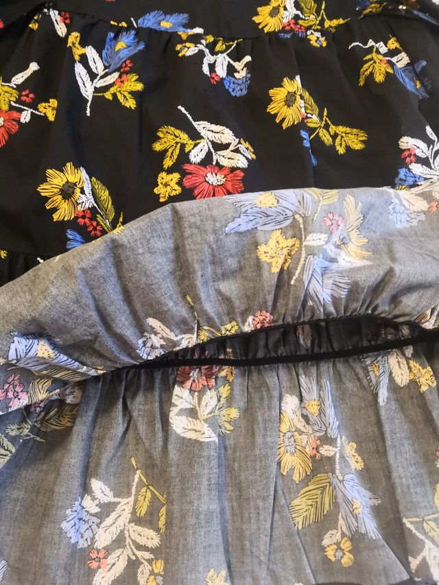 Vestido negro flores zara