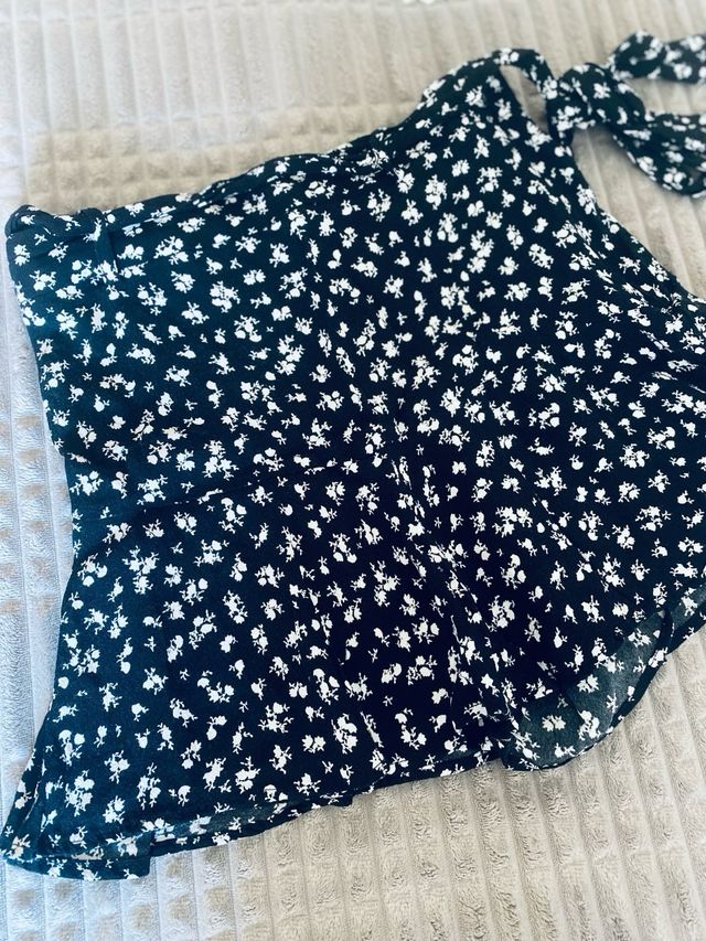 Falda pantalón flores Zara