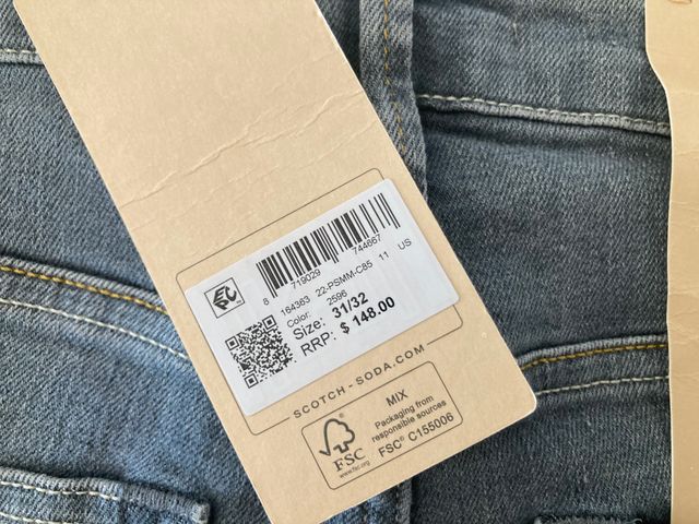 Scotch & Soda. Pantalón vaquero gris. W31 L32