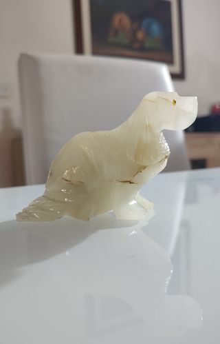 Scultura in marmo onice bianco 