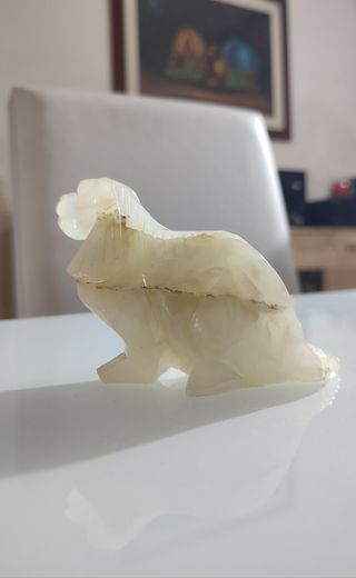 Scultura in marmo onice bianco 