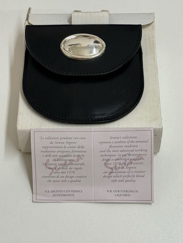 Portamonete in pelle e argento