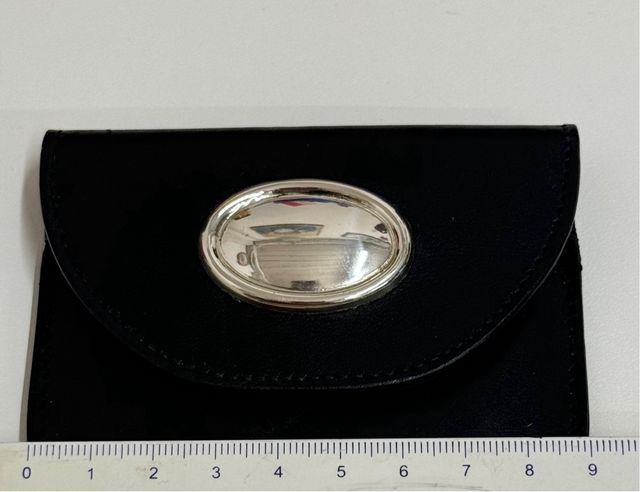 Portamonete in pelle e argento