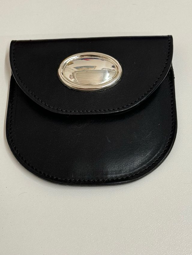 Portamonete in pelle e argento