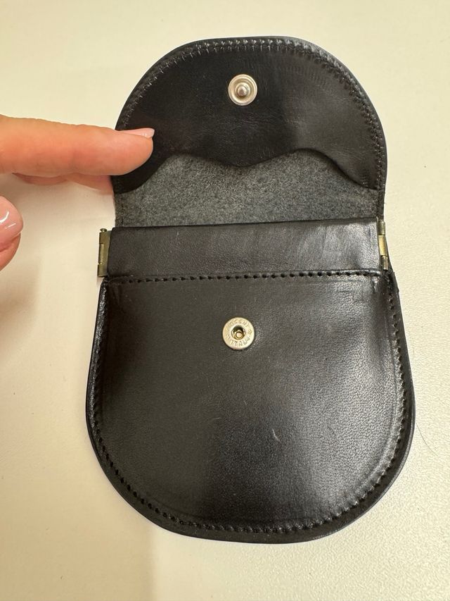 Portamonete in pelle e argento