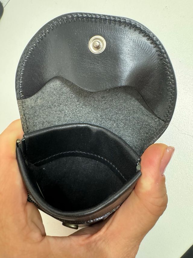 Portamonete in pelle e argento