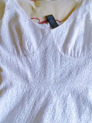 Vestido blanco con vuelo  midi  algodón Maxandcleo