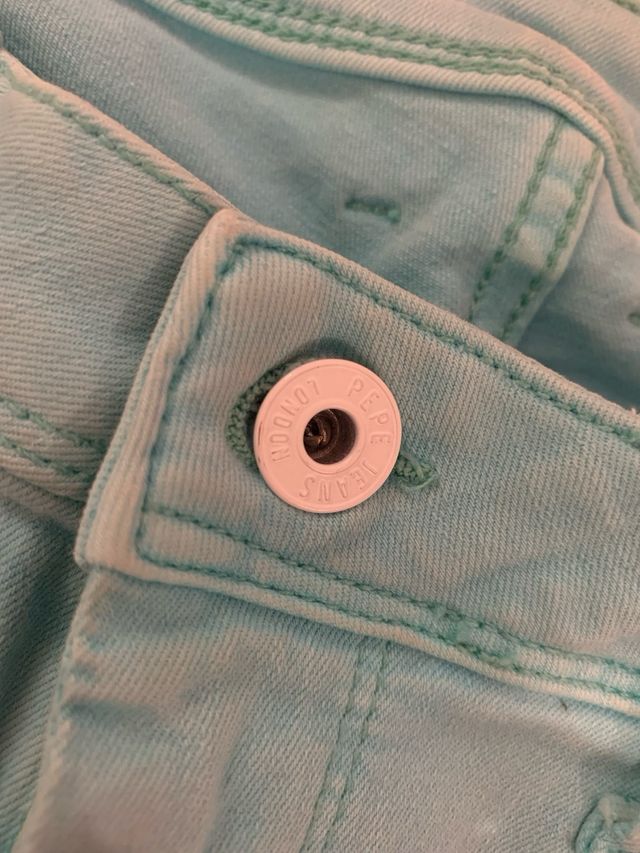 Pantalones skinny azul turquesa