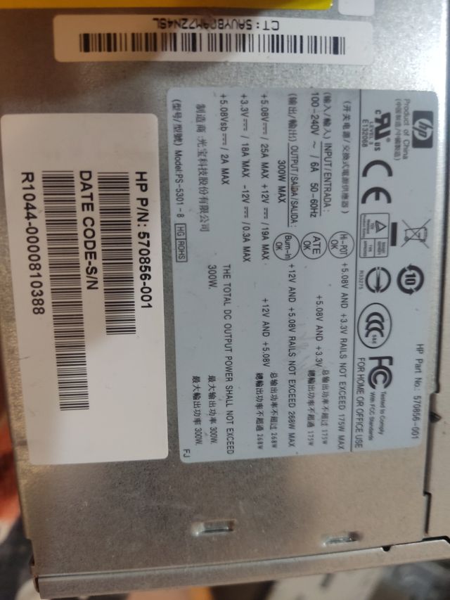 Fuente alimentación HP 300w