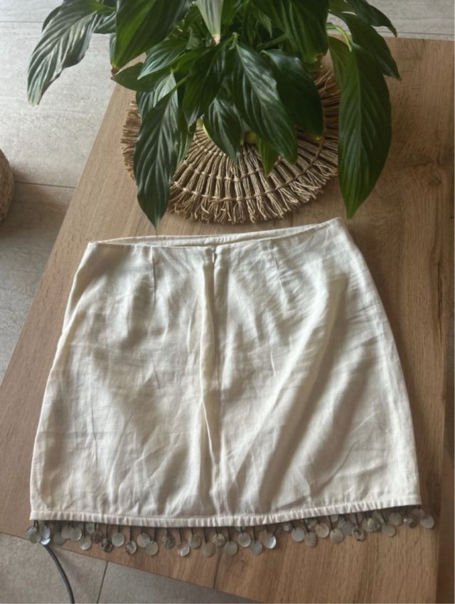 gonna da donna incrociata con perline al fondo