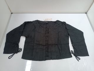 NUEVO Blusa Medieval Negra, XXXL LEONARDO CARBONE