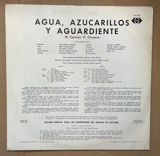 Disco LP “Agua, azucarillos y aguardiente”