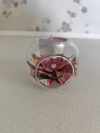 Porta candela con origami