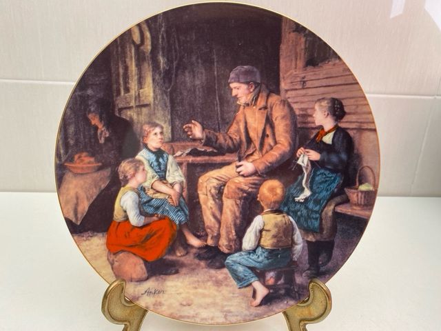 Plato deco. El abuelo cuenta una historia