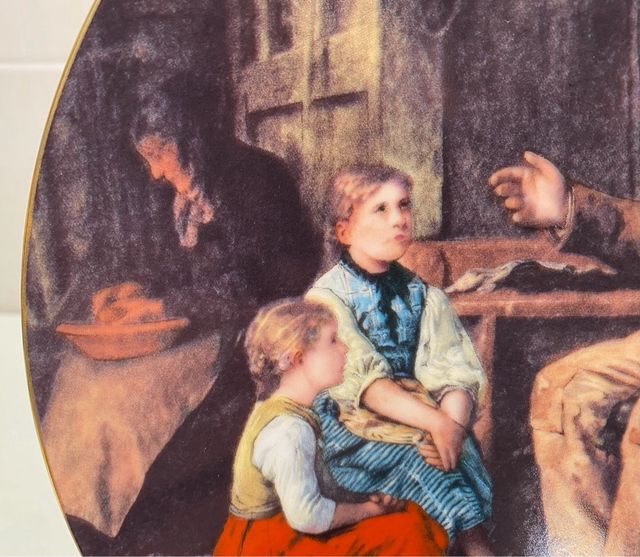 Plato deco. El abuelo cuenta una historia