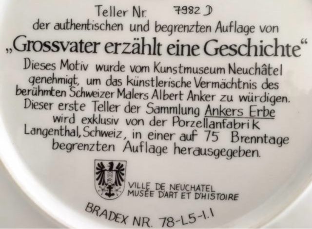 Plato deco. El abuelo cuenta una historia