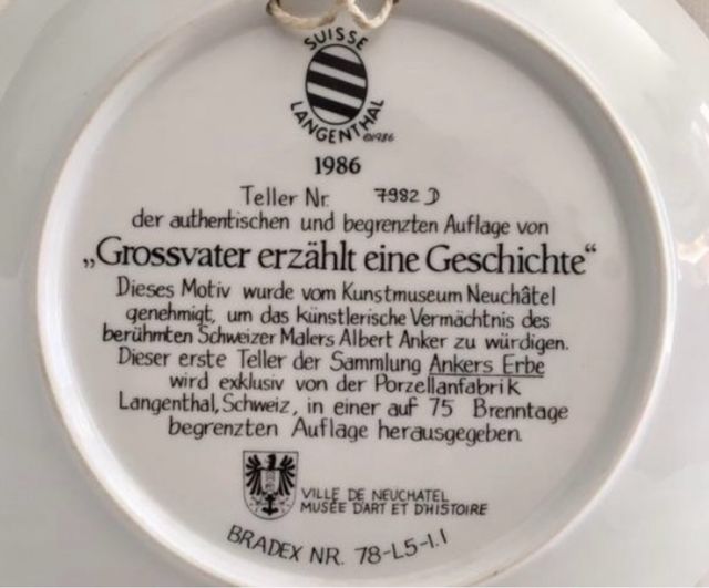 Plato deco. El abuelo cuenta una historia