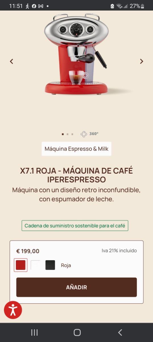 Cafetera illy capsulas