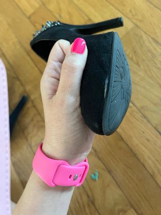 Scarpe nere tg 39 con tacco e borchiette