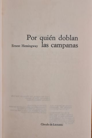Por Quién Doblan Las Campanas Ernest Hemingway