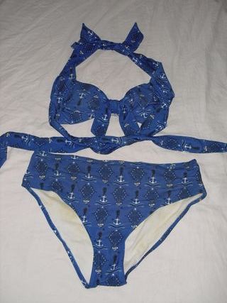 Costume da Bagno Bikini Pin Up Marina Ancore Pussy