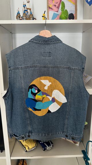 Chaleco vaquero pintado a mano