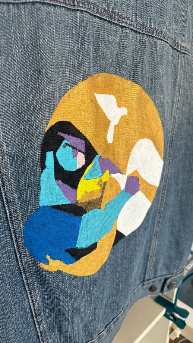 Chaleco vaquero pintado a mano