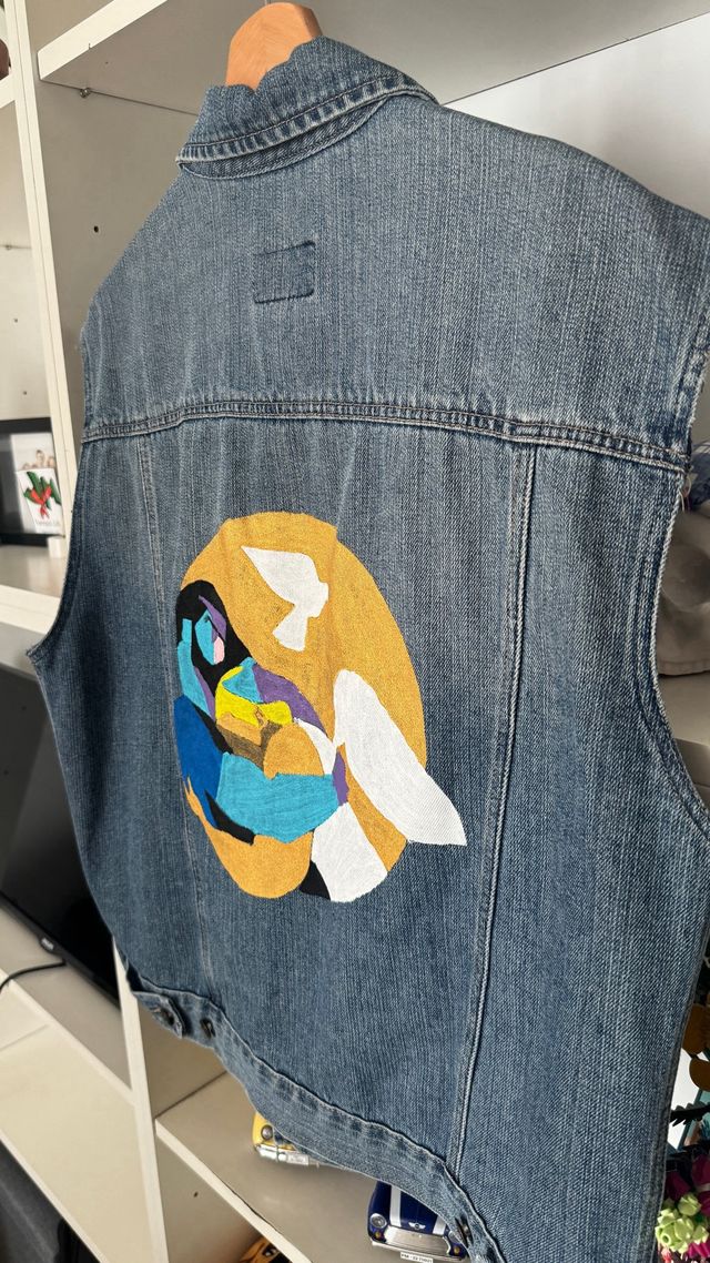 Chaleco vaquero pintado a mano