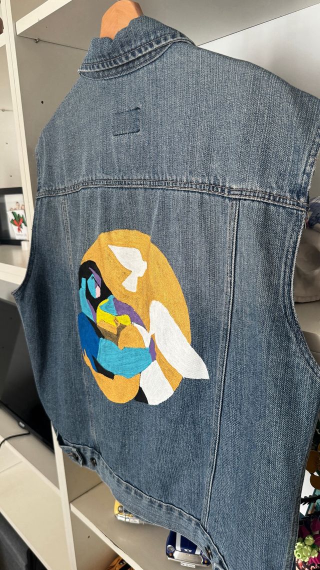 Chaleco vaquero pintado a mano