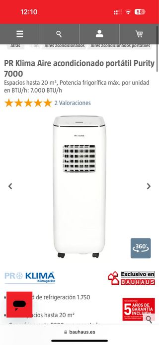 Climatizzatore portatile Klima Purity 7000 Pro