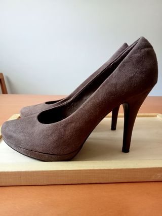 👠 Decolte n.39 camoscio marrone tacco  10cm
