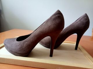 👠 Decolte n.39 camoscio marrone tacco  10cm
