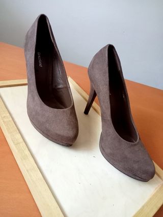 👠 Decolte n.39 camoscio marrone tacco  10cm