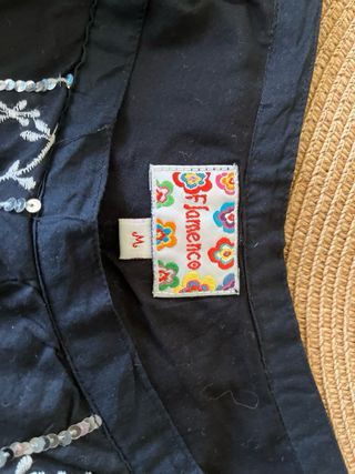 Falda Talla M FLAMENCO de vuelo negra y plata