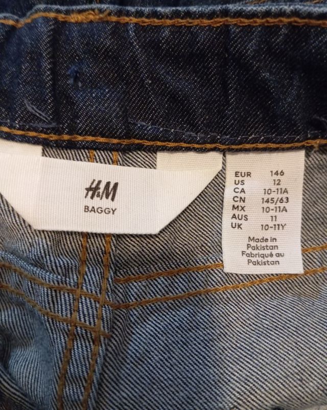 Calça de ganga escura H&M 146 US 12