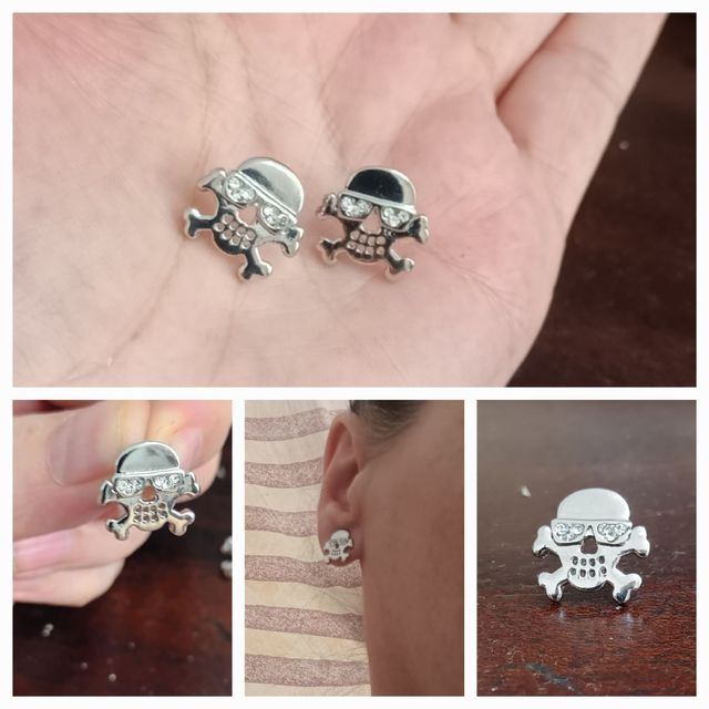 Pendientes pin broche calavera rock rockera Nuevos
