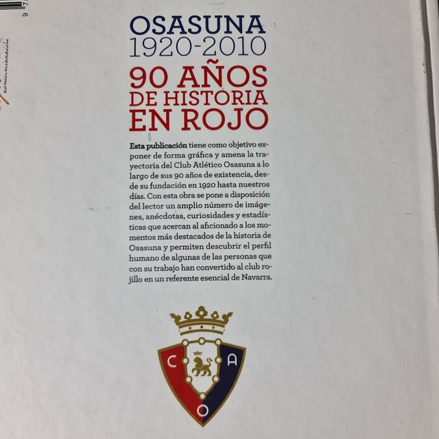 Osasuna 1920-2010 90 años historia rojo