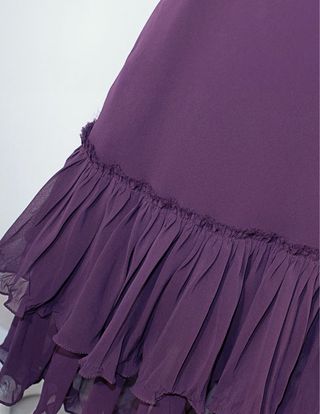 Falda volantes morada de Mango - talla M