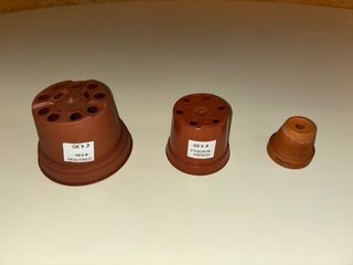 3 VASI TUTTI DIVERSI:1 in TERRACOTTA,2 in PLASTICA