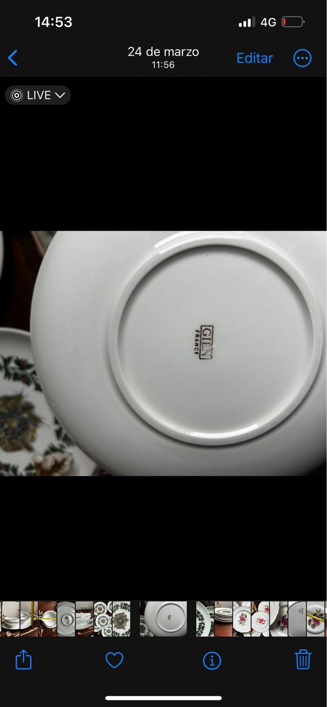 Platos de postre loza francesa Gien