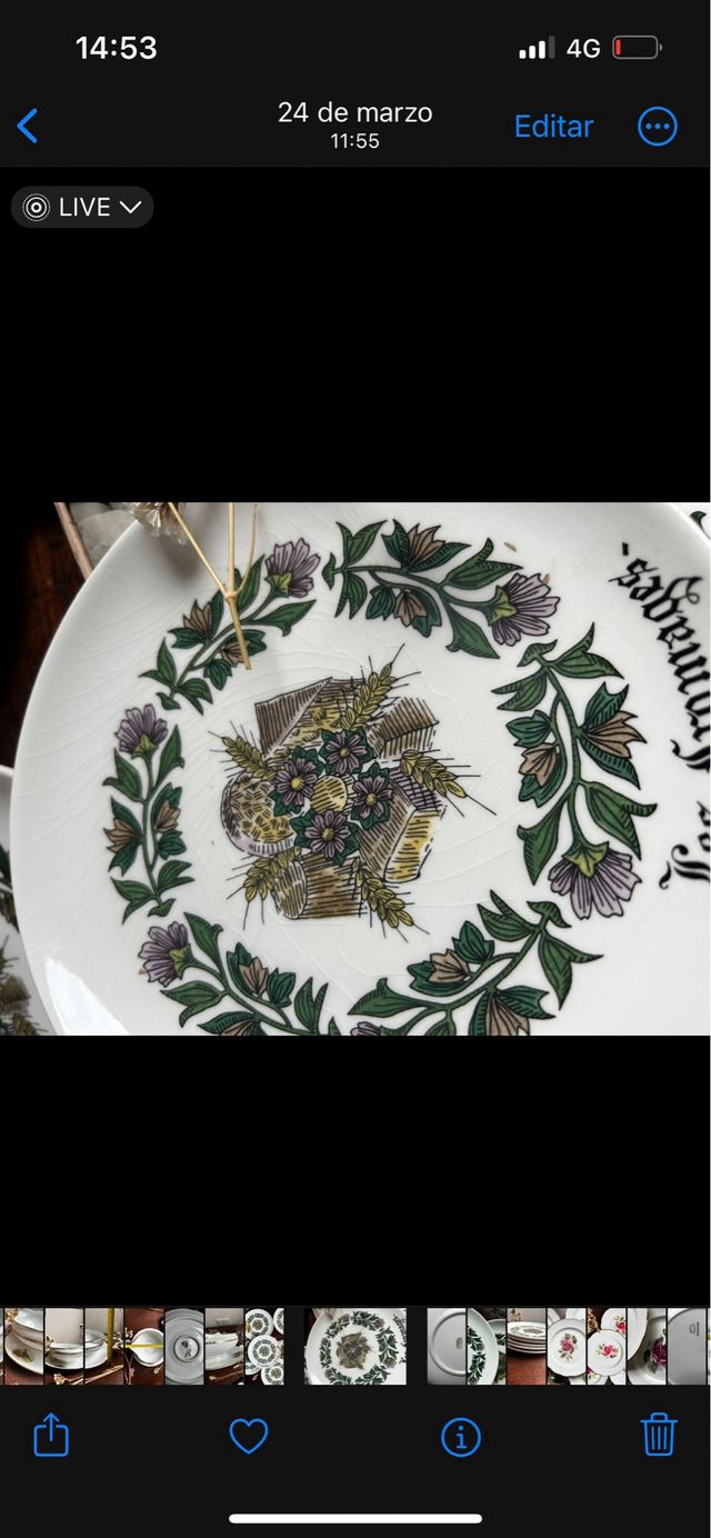 Platos de postre loza francesa Gien