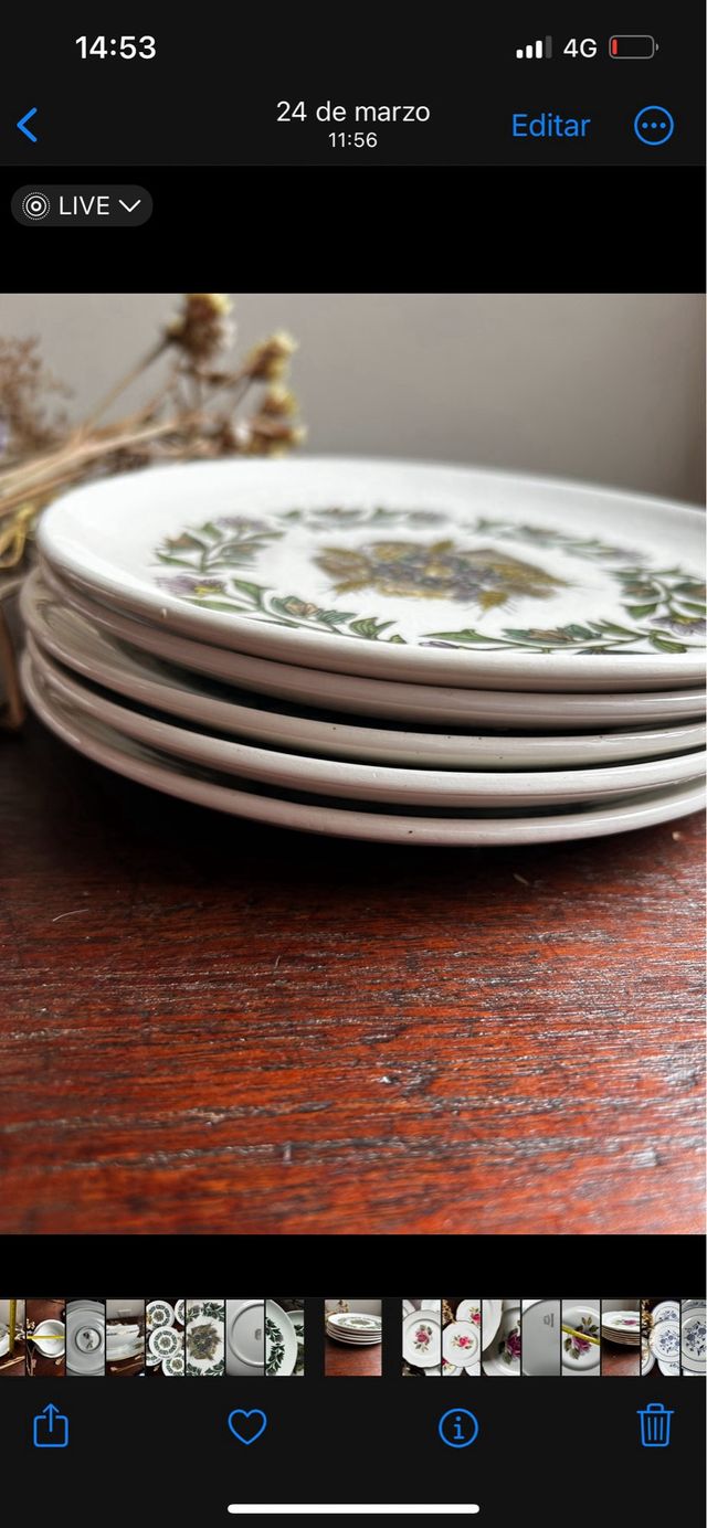 Platos de postre loza francesa Gien