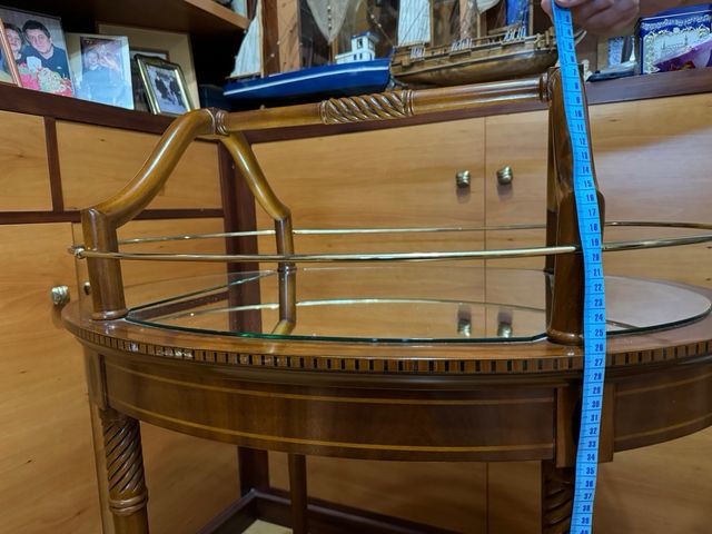 Carrito bebidas y copas madera