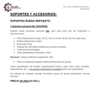 Soporte rueda universal furgoneta/autocaravana