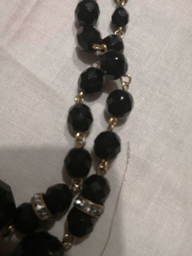 Collar piedra negro y dorado