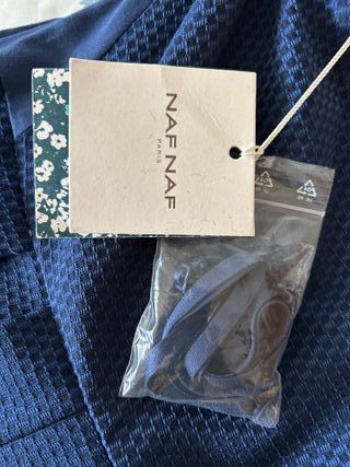 Vestido corto palabra de honor azul marino