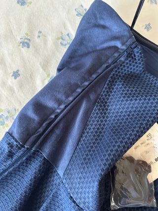 Vestido corto palabra de honor azul marino