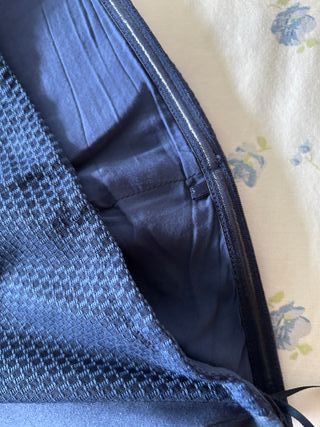 Vestido corto palabra de honor azul marino