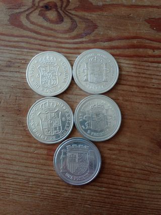 5 monedas baño de plata REPRODUCCIÓN