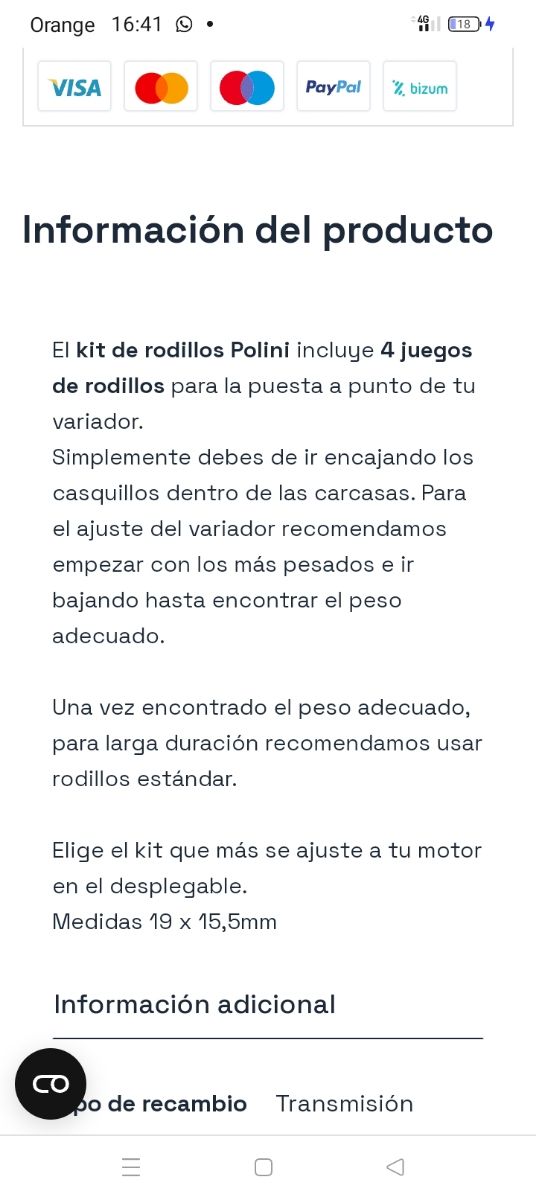 Kit rodillos polini